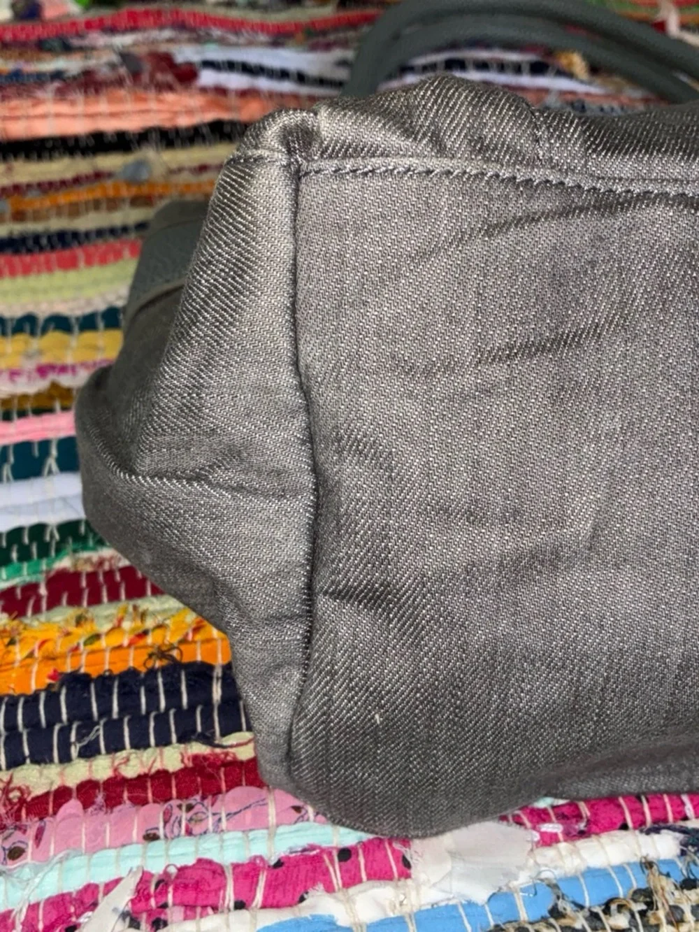 A/X Armani Exchange Gray Canvas Satchel Tote